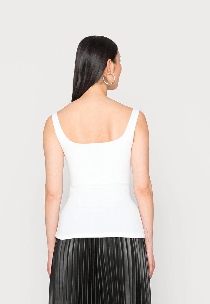 T-Shirt ANNA FIELD Anna Field Minimal Tank With Square Round Neckline Blanche Femme | UHE-0537622